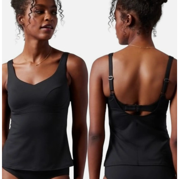 NWT Athleta Bondi Bra Cup Tankini Black Size 36 B/C Classic Swim